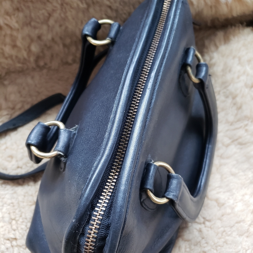 Vintage Coach, Glove Tanned Leather, Baxter Satchel, In Dark Navy - Picture 8 of 11